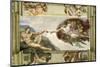 The Creation of Adam (Full)-Michelangelo Buonarotti-Mounted Giclee Print