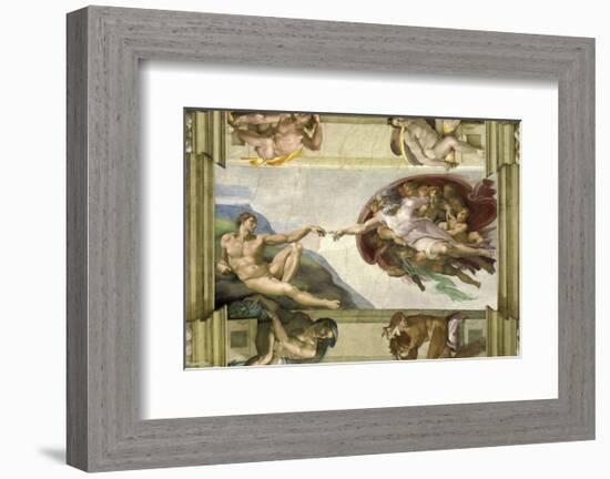 The Creation of Adam (Full)-Michelangelo-Framed Art Print