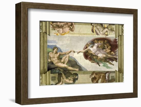 The Creation of Adam (Full)-Michelangelo-Framed Art Print