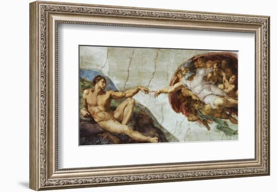 The Creation Of Adam-Michelangelo Buonarroti-Framed Art Print