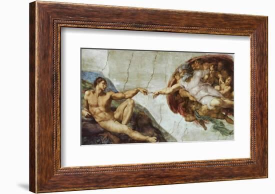 The Creation Of Adam-Michelangelo Buonarroti-Framed Art Print