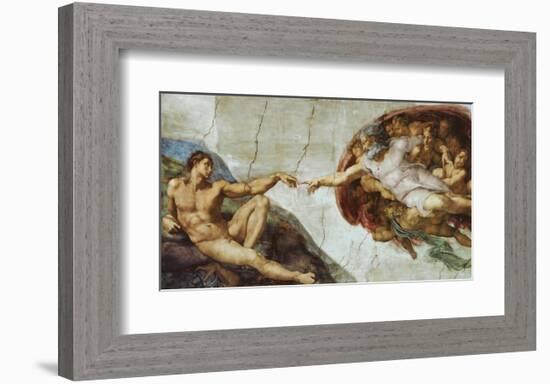 The Creation Of Adam-Michelangelo Buonarroti-Framed Art Print