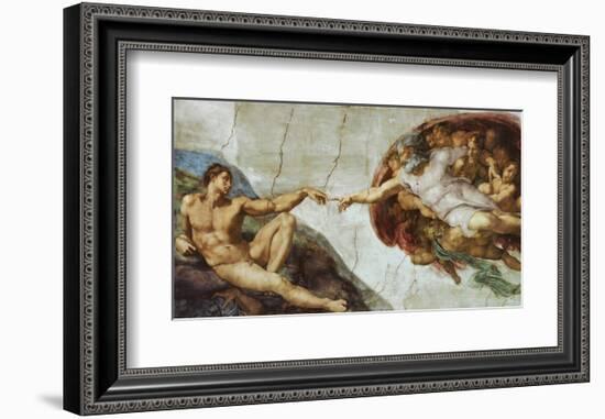 The Creation Of Adam-Michelangelo Buonarroti-Framed Art Print