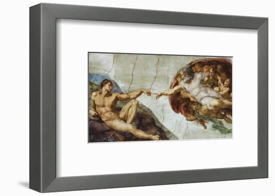 The Creation Of Adam-Michelangelo Buonarroti-Framed Art Print