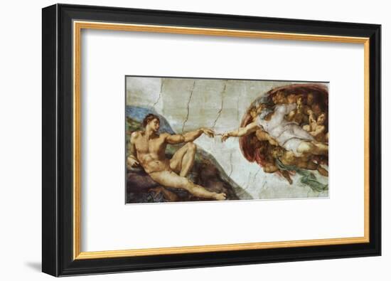 The Creation Of Adam-Michelangelo Buonarroti-Framed Art Print