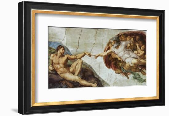 The Creation Of Adam-Michelangelo Buonarroti-Framed Art Print