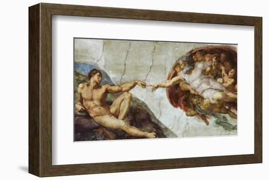 The Creation Of Adam-Michelangelo Buonarroti-Framed Art Print