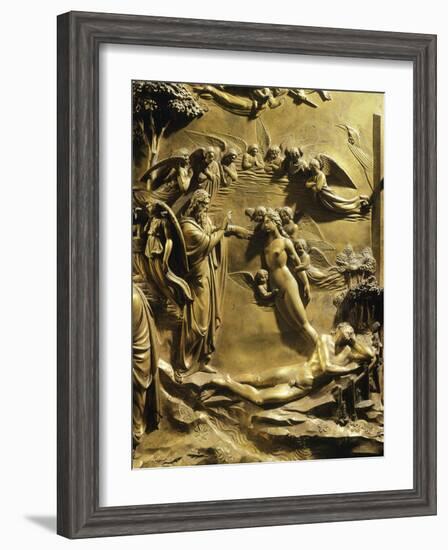 The Creation of Eve, Detail from Stories of the Old Testament-Lorenzo Ghiberti-Framed Giclee Print