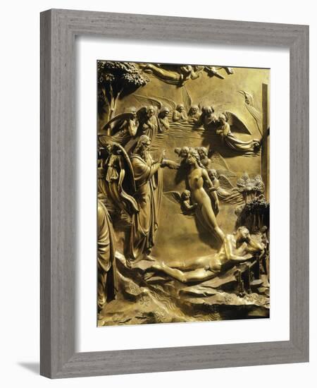 The Creation of Eve, Detail from Stories of the Old Testament-Lorenzo Ghiberti-Framed Giclee Print