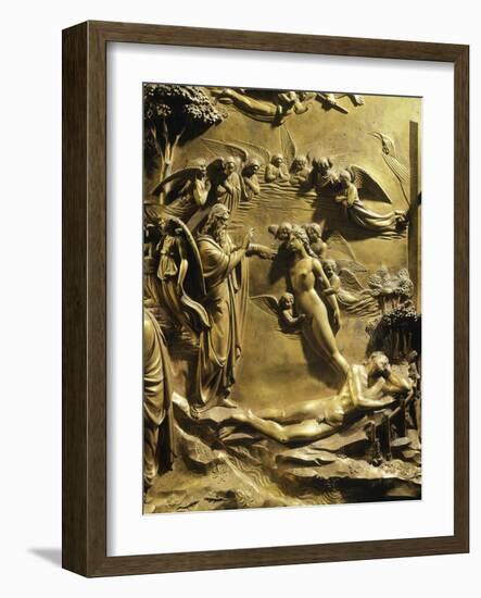 The Creation of Eve, Detail from Stories of the Old Testament-Lorenzo Ghiberti-Framed Giclee Print