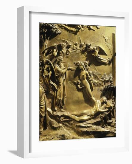 The Creation of Eve, Detail from Stories of the Old Testament-Lorenzo Ghiberti-Framed Giclee Print