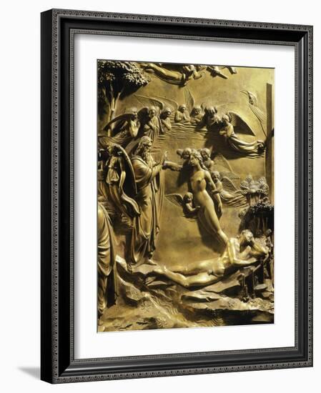 The Creation of Eve, Detail from Stories of the Old Testament-Lorenzo Ghiberti-Framed Giclee Print