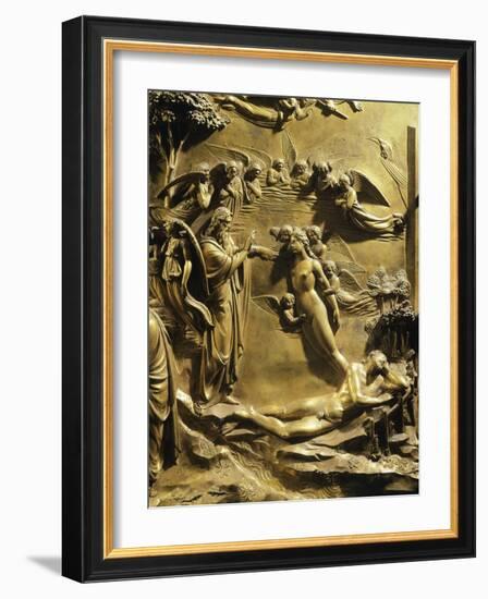 The Creation of Eve, Detail from Stories of the Old Testament-Lorenzo Ghiberti-Framed Giclee Print