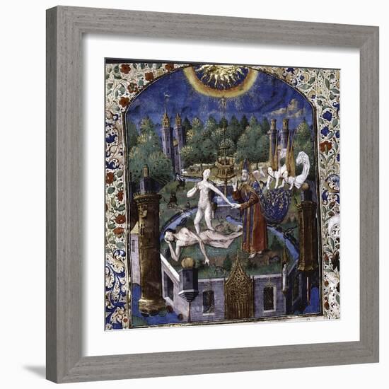 The Creation of Eve from the Body of the Sleeping Adam, 1450-1475-Maître François-Framed Giclee Print