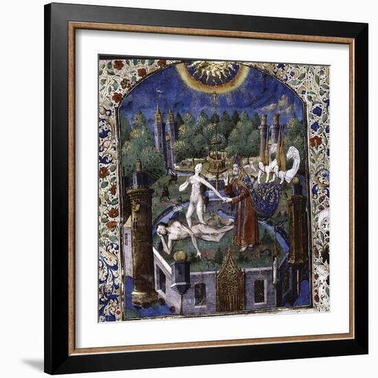 The Creation of Eve from the Body of the Sleeping Adam, 1450-1475-Maître François-Framed Giclee Print