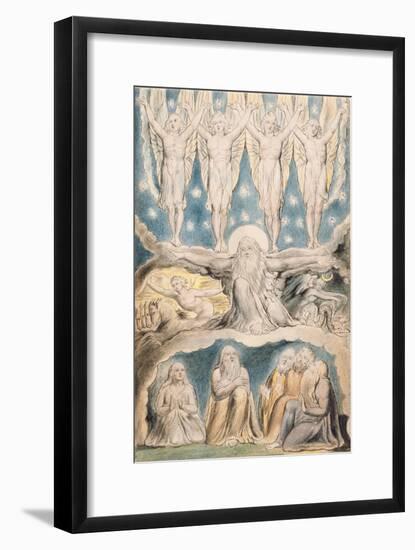 The Creation, Page 14 from 'Illustrations of the Book of Job' after William Blake (1757-1827)-John Linnell-Framed Giclee Print