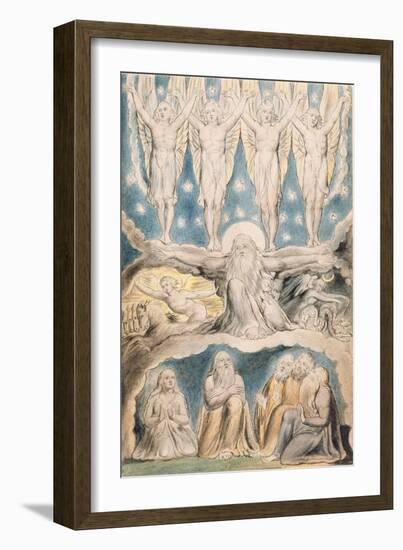 The Creation, Page 14 from 'Illustrations of the Book of Job' after William Blake (1757-1827)-John Linnell-Framed Giclee Print