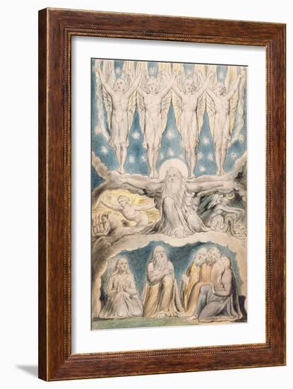 The Creation, Page 14 from 'Illustrations of the Book of Job' after William Blake (1757-1827)-John Linnell-Framed Giclee Print