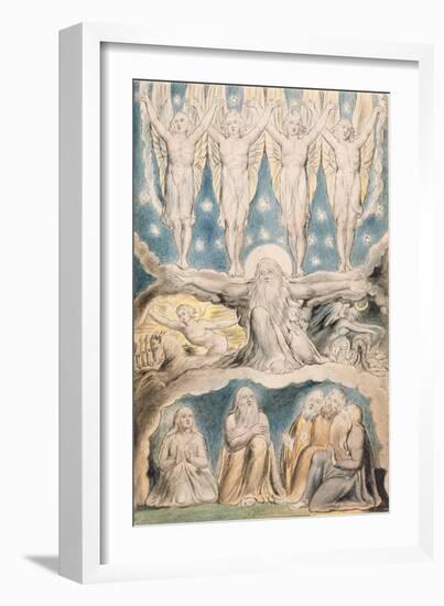 The Creation, Page 14 from 'Illustrations of the Book of Job' after William Blake (1757-1827)-John Linnell-Framed Giclee Print