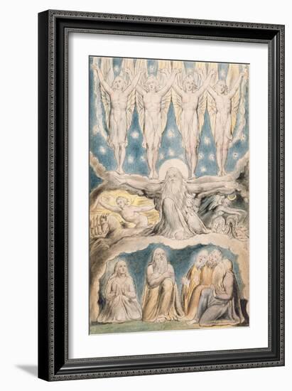 The Creation, Page 14 from 'Illustrations of the Book of Job' after William Blake (1757-1827)-John Linnell-Framed Giclee Print