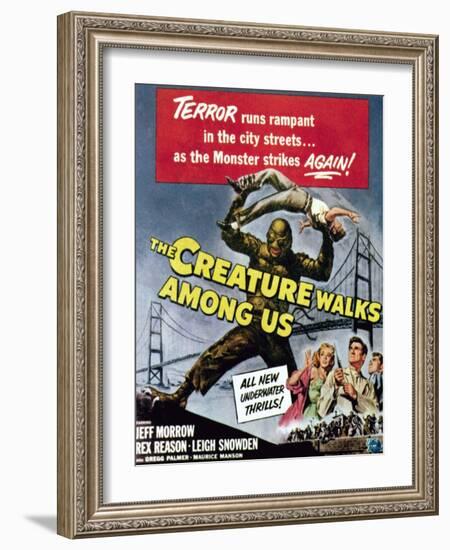 The Creature Walks Among Us, Bottom From Left: Leigh Snowden, Jeff Morrow, Rex Reason, 1956-null-Framed Art Print