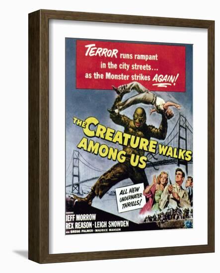 The Creature Walks Among Us, Bottom From Left: Leigh Snowden, Jeff Morrow, Rex Reason, 1956-null-Framed Art Print