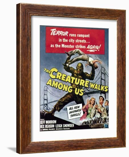 The Creature Walks Among Us, Bottom From Left: Leigh Snowden, Jeff Morrow, Rex Reason, 1956-null-Framed Art Print