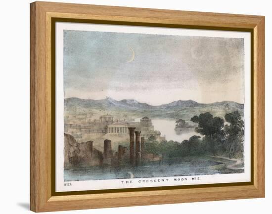 The Crescent Moon, a View Over a Landscape-Charles F. Bunt-Framed Stretched Canvas