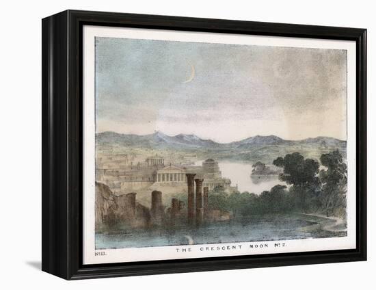 The Crescent Moon, a View Over a Landscape-Charles F. Bunt-Framed Stretched Canvas