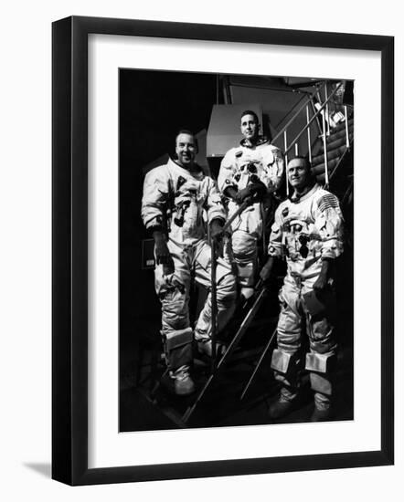 The Crew for the Apollo 8 Spacecraft: James A. Lovell Jr., William A. Anders, Frank Borman, 1968-null-Framed Photo