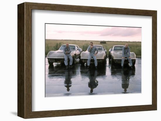 The Crew of Apollo 12 as They Sit on their Chevrolet Corvette Stingrays, September 23, 1969-Ralph Morse-Framed Photographic Print