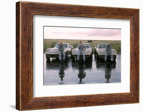 The Crew of Apollo 12 as They Sit on their Chevrolet Corvette Stingrays, September 23, 1969-Ralph Morse-Framed Photographic Print