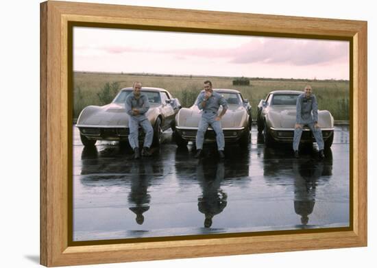 The Crew of Apollo 12 as They Sit on their Chevrolet Corvette Stingrays, September 23, 1969-Ralph Morse-Framed Premier Image Canvas