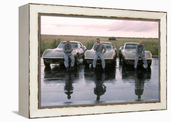 The Crew of Apollo 12 as They Sit on their Chevrolet Corvette Stingrays, September 23, 1969-Ralph Morse-Framed Premier Image Canvas