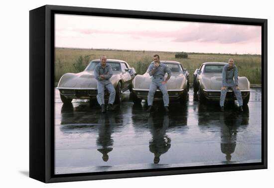 The Crew of Apollo 12 as They Sit on their Chevrolet Corvette Stingrays, September 23, 1969-Ralph Morse-Framed Premier Image Canvas