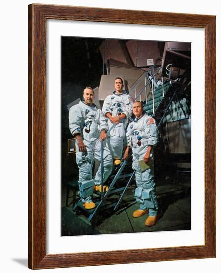 The Crew of Apollo 8 in Front of a Simulator, 1968-null-Framed Photographic Print