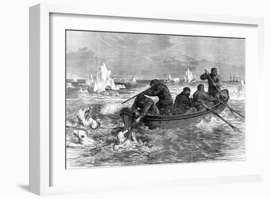 The Crew of the 'Pandora' Hunting Polar Bears, 1875-null-Framed Art Print