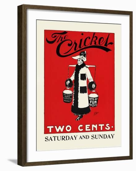 The Cricket, Two Cents-Rudolph Dirks,-Framed Art Print