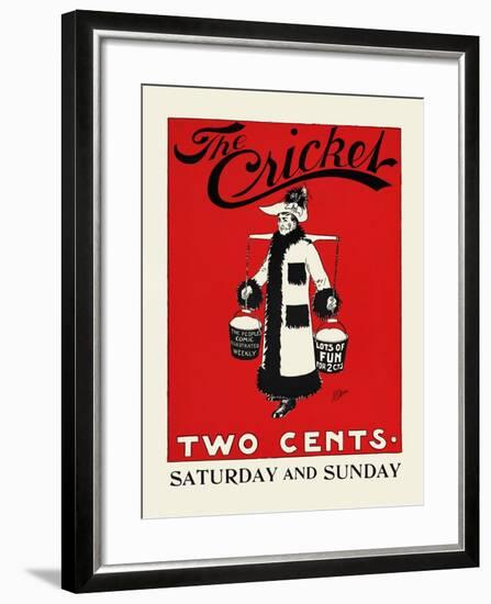 The Cricket, Two Cents-Rudolph Dirks,-Framed Art Print