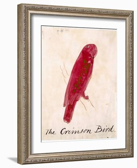 The Crimson Bird, from Sixteen Drawings of Comic Birds-Edward Lear-Framed Giclee Print