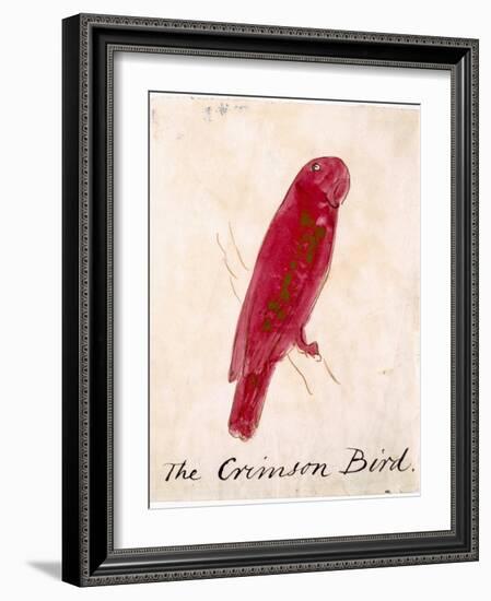 The Crimson Bird, from Sixteen Drawings of Comic Birds-Edward Lear-Framed Giclee Print