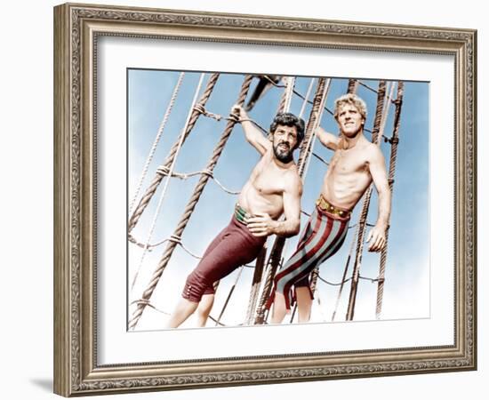 The Crimson Pirate, Nick Cravat, Burt Lancaster, 1952-null-Framed Photo