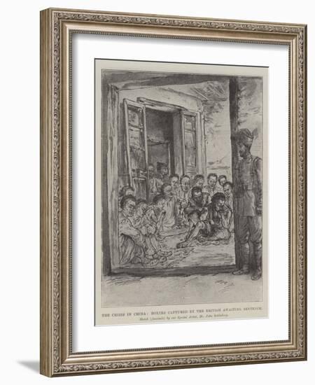 The Crisis in China, Boxers Captured by the British Awaiting Sentence-Johann Nepomuk Schonberg-Framed Giclee Print