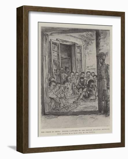 The Crisis in China, Boxers Captured by the British Awaiting Sentence-Johann Nepomuk Schonberg-Framed Giclee Print