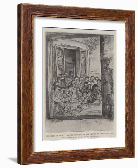 The Crisis in China, Boxers Captured by the British Awaiting Sentence-Johann Nepomuk Schonberg-Framed Giclee Print