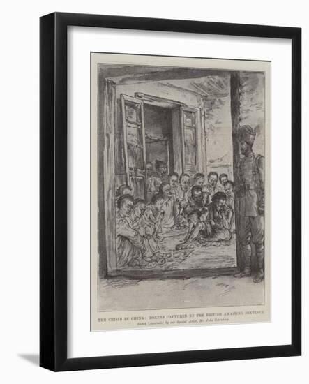 The Crisis in China, Boxers Captured by the British Awaiting Sentence-Johann Nepomuk Schonberg-Framed Giclee Print