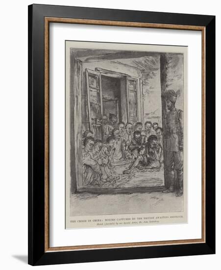 The Crisis in China, Boxers Captured by the British Awaiting Sentence-Johann Nepomuk Schonberg-Framed Giclee Print