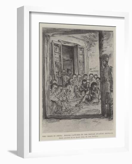 The Crisis in China, Boxers Captured by the British Awaiting Sentence-Johann Nepomuk Schonberg-Framed Giclee Print