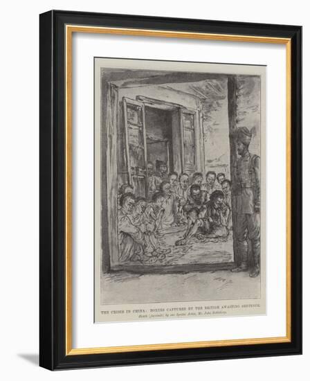 The Crisis in China, Boxers Captured by the British Awaiting Sentence-Johann Nepomuk Schonberg-Framed Giclee Print