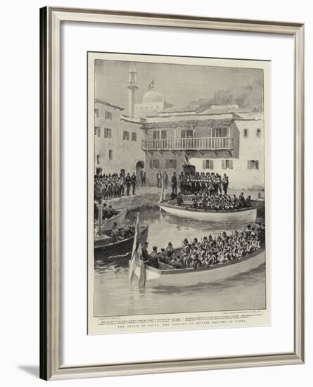 The Crisis in Crete, the Landing of British Marines at Canea-Joseph Nash-Framed Giclee Print